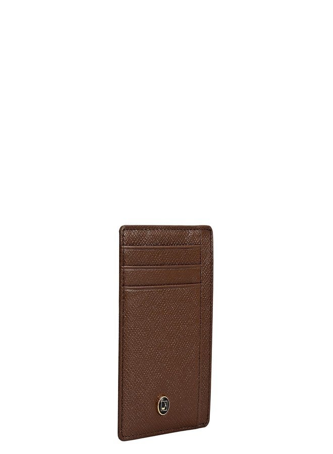 Da Milano 9 Slots Leather Card Holder for Men & Women - Brown (CA-10122A-OL) - Image 2